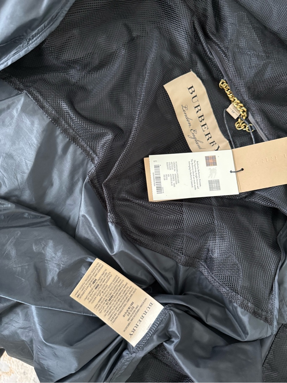 Burberry Cardingmill Lightweight Hooded Blue Parka Size XS - Picture 9 of 14